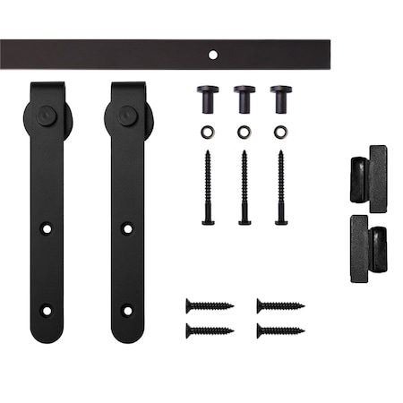 Quiet Glide Soft Close 48" Black Hook Mini Single Barn Door Hardware NT.1310.01.08-48-SC